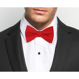 TINYHI Groom Satin Bow Tie Men's Bun Mens Pretied Formal Pre-tied Bo Ties Red Teen