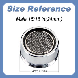 Juvielich 6 Pcs Faucet Aerator 15/16 Inch 24mm Replacement Aerator Male Stainless Steel Water Aerator Faucet Filter Kitchen Sink Faucet Aerator With Gasket and Sealing Tape for Kitchen Bathroom