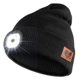 yumcute Gifts for Dad, Grandpa, Hat with LED Light, Christmas Gift Idea, Birthday Gift for Grandpa, Wedding Anniversary Gifts for Men, Gifts for Dog Owners, for Camping, Running, black