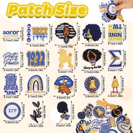 loghohu 18 Pcs Sigma Gamma Rho Sorority Embroidered Patches ΣΓΡ Iron On Patches Sigma Rho Gamma Paraphern Sew on Patches for Clothes Jackets Jeans Backpacks Hats DIY Patches