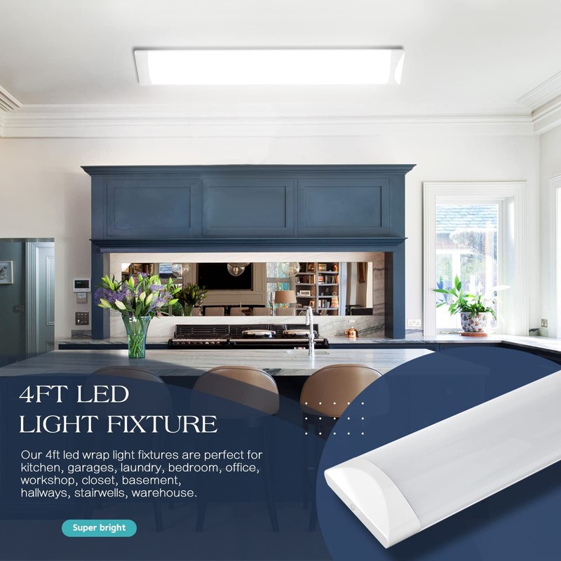 ANTLUX 4FT LED Wraparound Puff Lights, 50W/5500LM, 3 Color Temperature