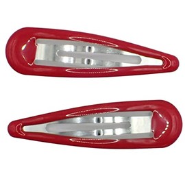 Topkids Accessories 2pc 7cm / 2.75" Large Hair Snap Clips Big Snap Clips Women Girls Kids Sectioning Slide Grip Fringe Styling Fine Hair Thick Hair Bendies Sleepies Epoxy (Red)