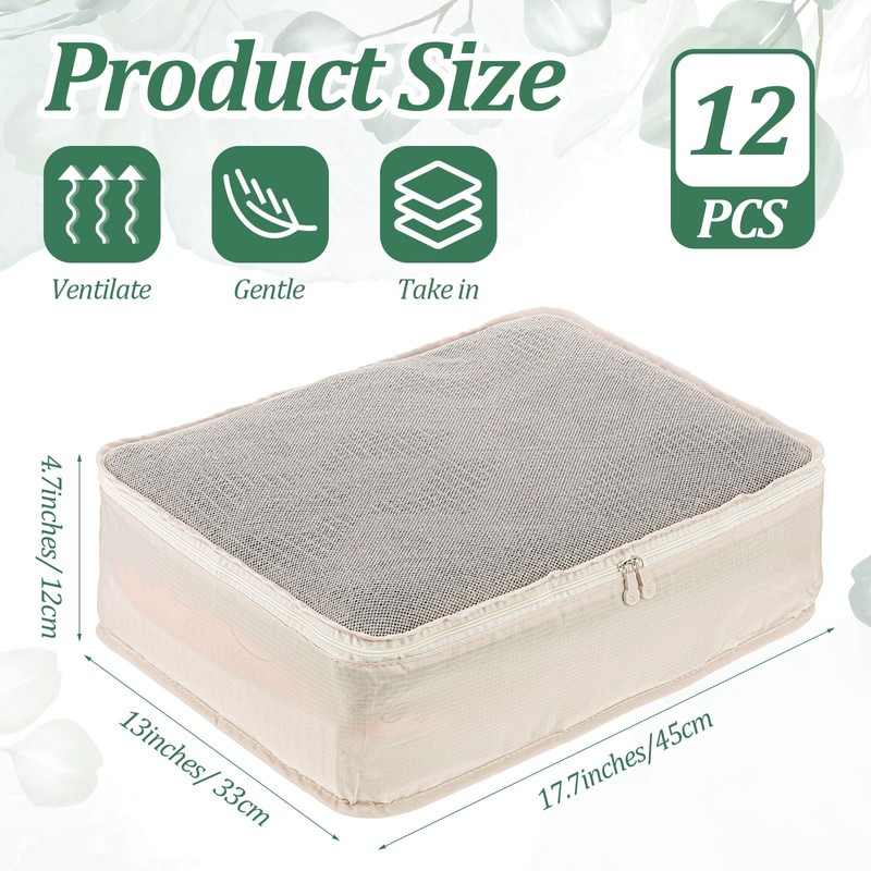 12 Pcs Packing Cubes for Suitcase Travel Luggage Organizers Bulk
