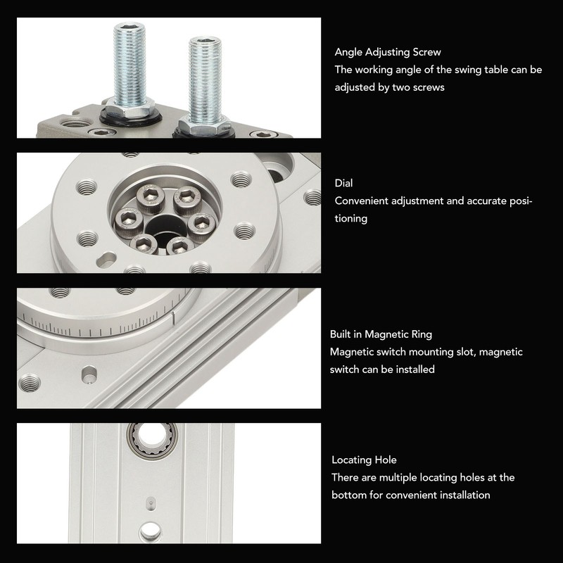 Rotary Pneumatic Air Cylinder 0 to 190 Degree Adjustable Aluminum