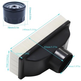 Atunee 11013-0727 Air Filter Kit for Kawasaki FR541V FR600V 4-Cycle Engines Lawn Mower with 49065-7007 Oil Filter Spark Plug Replace for Stens 054-904