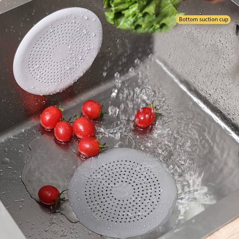 Hair Catcher Round Silicone Hair Stopper with Suction Cup Quick