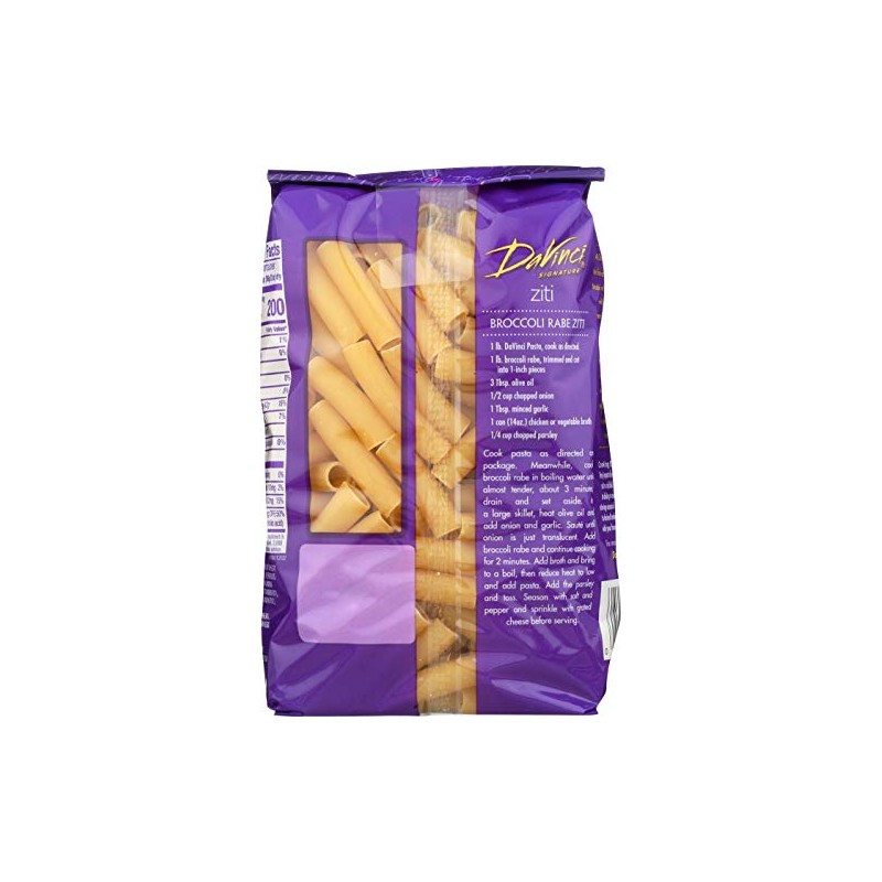 DaVinci Signature, Cut Ziti, 16 Ounce Resealable Bags (Pack of