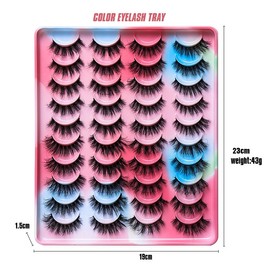 fdsmall False Eyelashes 6D Mink Lashes Cat Eyes 4 Mixed Styles 20 Pairs Reusable Soft Fake Eyelashes Volume Strip Lashes Mink Lashes Like Eyelash Extension Volume Eye Lashes (02)
