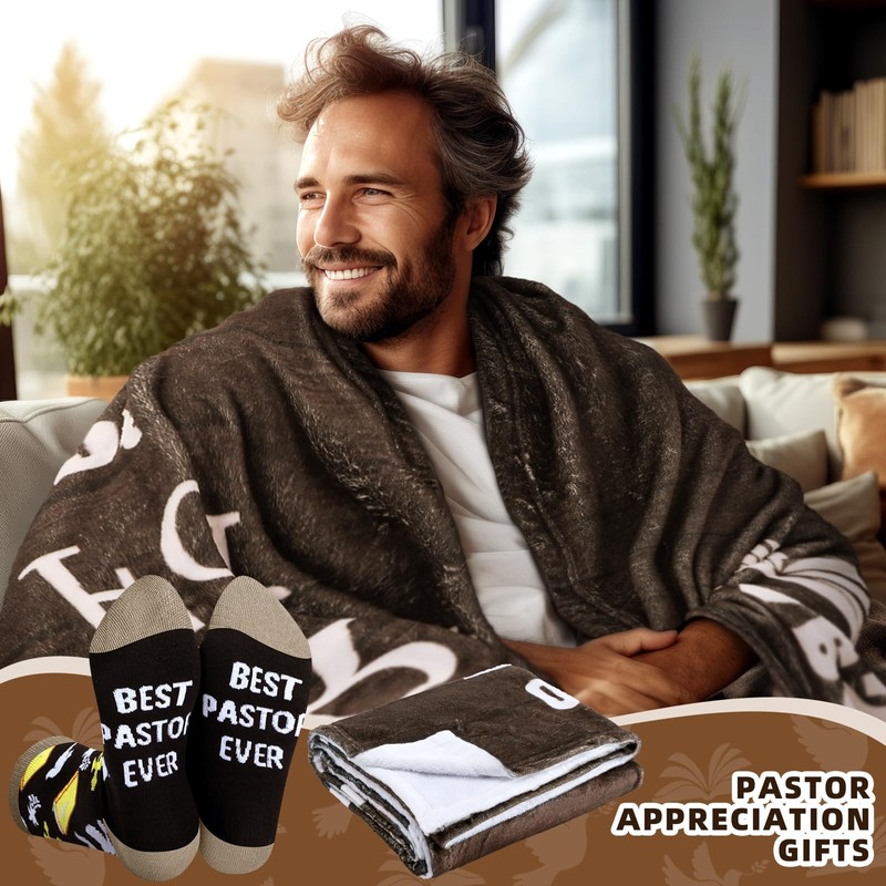 Cutecrop 2 Pcs Pastor Appreciation Gifts for Men Pastor Throw