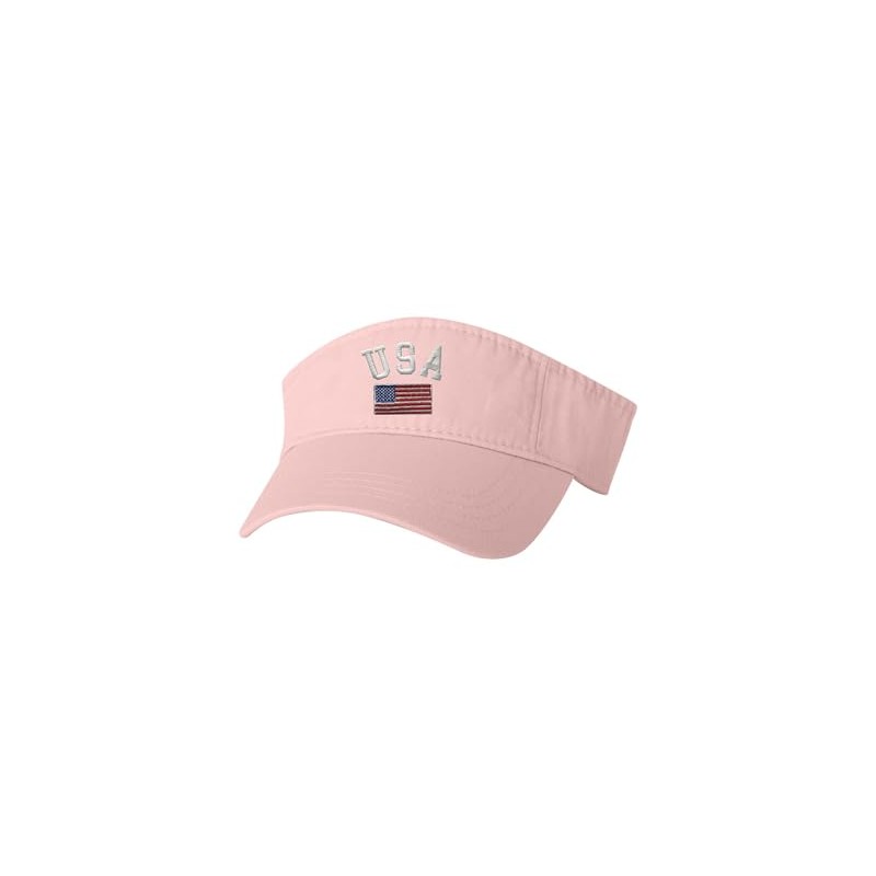One Size Pink Visor USA National Pride Embroidered Visor Dad