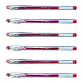 Pilot G-1 Gel Ink Pen Fine 0.5mm Line 0.3mm Red (Pack of 6)