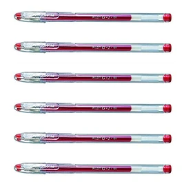Pilot G-1 Gel Ink Pen Fine 0.5mm Line 0.3mm Red (Pack of 6)