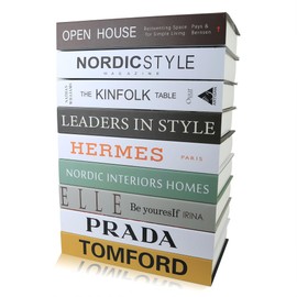 PTShadow 9 Pcs Decorative books Aesthetic Chic Faux Book Set for Room Décor,Modern Home Decor Coffee Table Decor