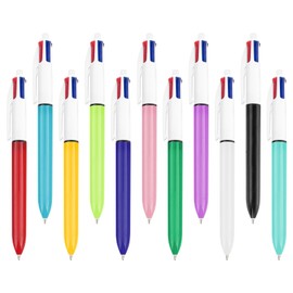 Zovator 4-in-1 Retractable Ballpoint Multicoloured Pens, 11Pcs Multicolor Ballpoint Pens 1.0 mm Multi Colour Pen 4-Color Retractable Ball Pen for Office School Supplies Students Children Gift