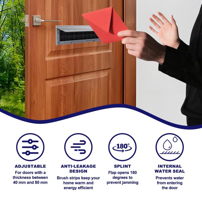 Telescopic Sleeved Letter Box, Premium Draught Proof Postal Letterbox, Aluminium