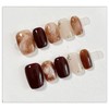 Nail Tips, Set of 24 Flesh Nails, 3D Handmade Nail