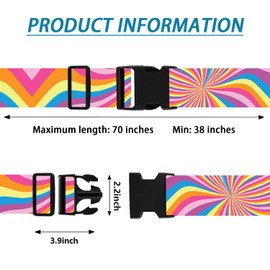 Luggage Straps for Suitcases TSA Approved, Luggage Identifiers for Suitcase, Adjustable Suitcase Strap for Baggage Security with Cute Patten, Travel Necessary Accessories 2Pack (Rendering)