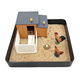 Chicken Zen Garden, DIY Decoration Sand Table, Sand Table with Wooden Pallet Including Chicks, Eggs, Chicken House Set - Office Meditation Gifts