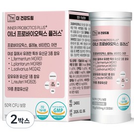 The Healthy Dream 3 types of patented vaginal-derived lactic acid bacteria Inner Probiotics Plus, 2 boxes, 30 tablets / 더건강드림 질 유래 유산균 특허 3종 이너프로바이오틱스 플러스, 2박스, 30정