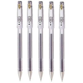 Pilot Hi-Tec-C 025 Gel Ink Pen, Hyper Fine Point 0.25mm, Black Ink, LH-20C25, Value Set of 5