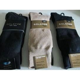GOLD TOE 9 x NWT Mens Gold Toe Soft Poly Casual Crew Socks NAVY BLACK TAN BROWN-$54 Total