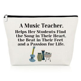 Music Teacher Appreciation Gifts Makeup Bag Music Lovers Gifts Music Teacher Gifts from Student Thank You Gifts for Musician Gifts Christmas Birthday Gift for Teacher Day Gifts Travel Cosmetic Pouch