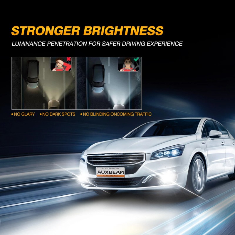 AUXBEAM H11 9005 Combo LED Headlight Bulbs High Low Beam