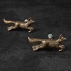 BROOK AND BIRCH Antique Brass Fox Drawer Knob Metal Animal