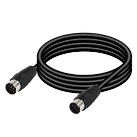 CERRXIAN DIN 13 PIN Male to Male Electrical Signal Control Cable, UL2919 OD9.0MM 13 PIN Extension Cable (M-M) (1.5m Black)