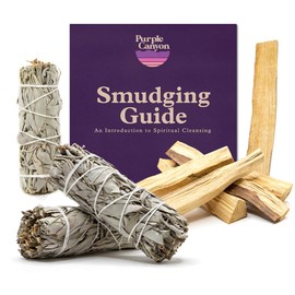 White Sage Smudge Sticks and Palo Santo Smudge Kit | Spiritual Smudging Rituals, Home Cleansing, Meditation | 3 California Sage Incense Sticks and 6 Palo Santo Sticks plus Smudging Guide for Beginners