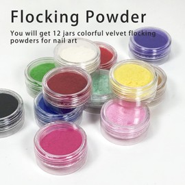 12 Boxs Flocking Powder Set, White Black Sugar Nail Glitter for Nail Art Snow Nail Powder Sweater Velvet Powder DIY Manicure Decorations