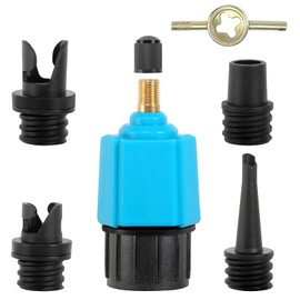 SUP Pump Adapter, Stand Up Paddle Board Air Pump Adapter, SUP Adapter for Compressor, with 4 Gas Nozzles, Sup Valve Adapter, for All Types of Dinghy, Kayaks, Paddle Board, Valve Adapter Accessories