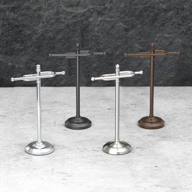 Gatco 1547 Counter Top S Style Towel Holder, Satin Nickel