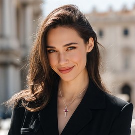 PERJI Christian Gifts for Women White Gold 925 Sterling Silver Cross Pendant Necklace Christian Gifts Birthday Jewelry for Wife Girlfriend Her (Ruby July Birthstone)