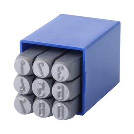 GRAVUREM-SR Standard-rund Schlagzahlen, Schlagstempel, Prägestempel, Einschlagzahlen - Zahlen 0-9 / 6mm
