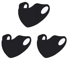 Akkerds 3D Mask, Washable, Flexible Elastic Rope, Does Not Scratch Ears, Dustproof, Breathable, UV Protection, Small Face Mask, Elastic, Unisex, Prevents Pollen (Set of 3)