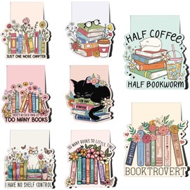 Marcadores magnéticos para amantes de los libros, 16 marcapáginas de lectura para mujeres, bonito y divertido, magnético, con diseño de flores, para gatos, marcadores de página, para
