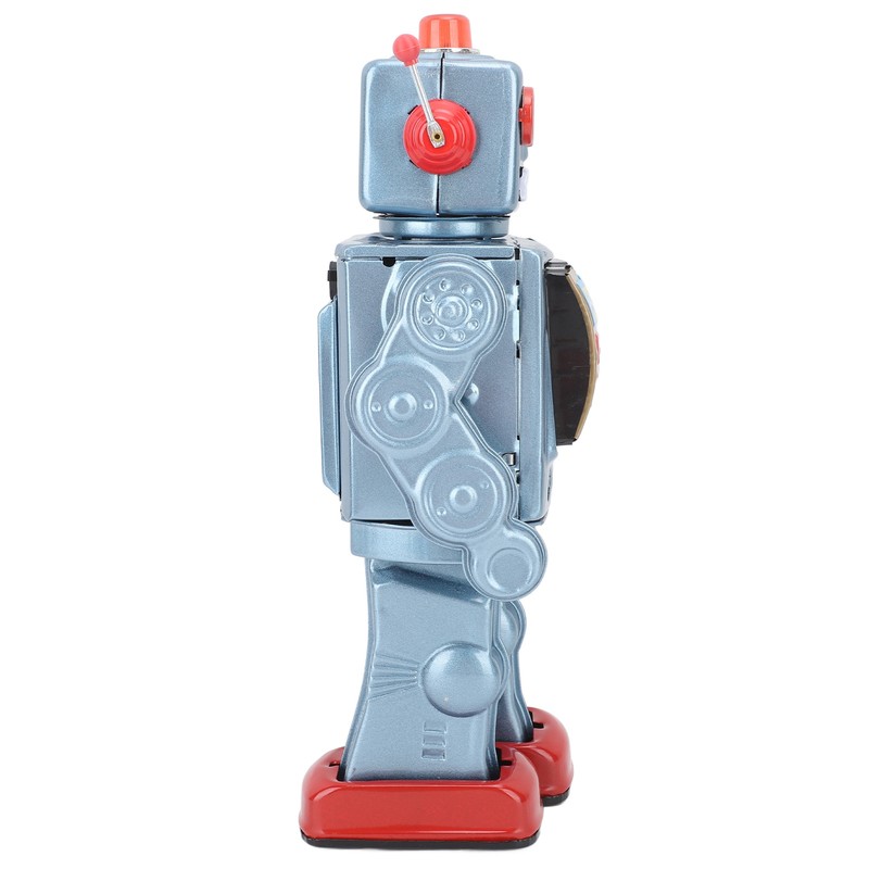 Metal Tin Robot Toy Retro Electric Rotating Figures Model Adult