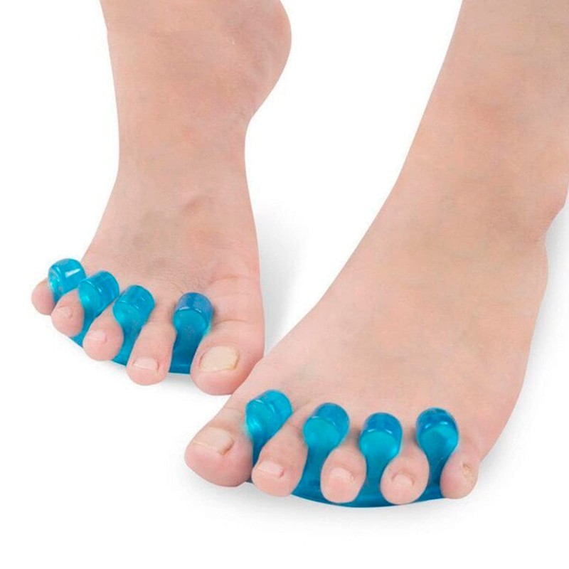 Set 3 Pares Separadores De Dedos Pies Silicona Flexible Celeste
