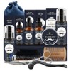 14 en 1 Kit Cuidado Barba, Incluye Crecimiento de Barba Rodillo, Champú Barba, Peine Barba, Cepillo Barba, Aceite Barba, Balsamo Barba, Barba Tijeras, Mejor Regalo Perfecto Originales para Hombre o Papa (Azul)