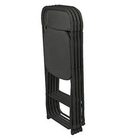 Folding Chair with Molded Plastic Seat and Back- Folding Plastic/Steel Chairs- Premium Quality Plastic Folding Chairs- Foldable & Stackable Plastic Chairs (4-Pack)