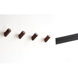 anaan One-Tenth Wooden Wall Coat Rack Coat Hooks Walnut, Beechwood Wall Hooks Hanging Clothes Decorative Wall Mounted Decor Design (Walnut, Set of 4 S Φ3*6cm)