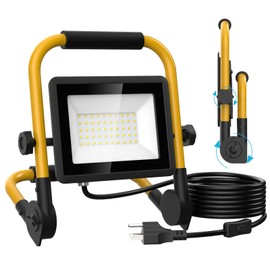 Olafus 100W LED Work Light, 10000 LM Flood Light with 16.4 FT Switch Cord, Portable Working Light with Stand, IP65 Waterproof for Workshop, Construction Site, Camping, Garage