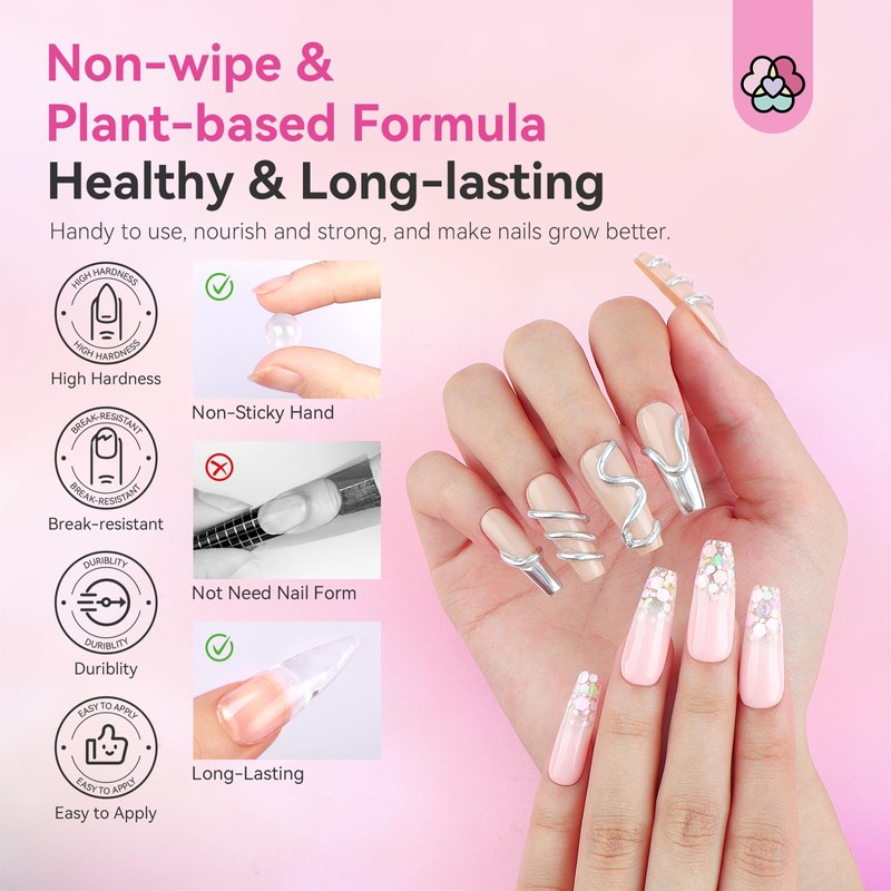 Saviland Builder Gel Length Solid Builder Nail Gel Kit Beginner: