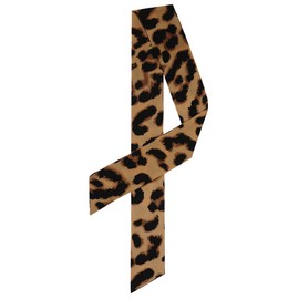 Allegra K Skinny Scarf Womens Thin Long Neckscarf Fashion Leopard Print Hairband Waistband Bag Handle Accessory Dark Brown 1 Pcs