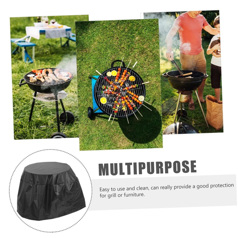 KONTONTY BBQ Grill Cover Weather Resistant Outdoor Grill Cover Round