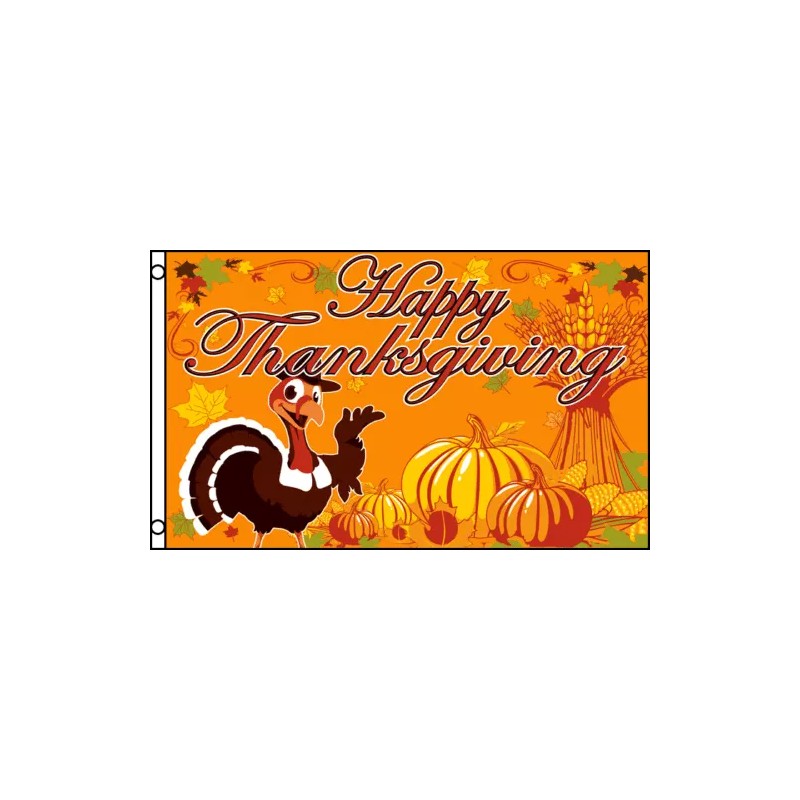 3x5 Ft Polyester HAPPY THANKSGIVING flag - TURKEY f