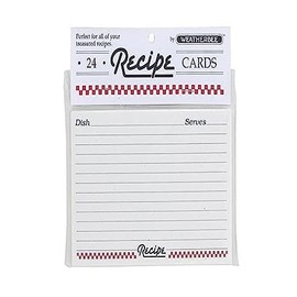 Weatherbee Recipe Cards, 3-Inches x 5-Inches, Set of 24