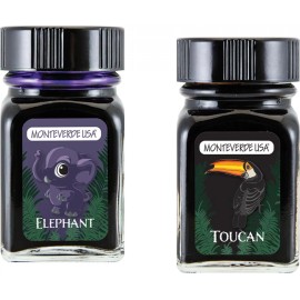 Monteverde Elephant (Purple) Toucan (Black) G309EL G309TC 30ml Each Ink Bottle