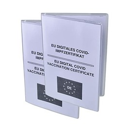 orgaexpert Set of 2 Protective Covers DIN A6 155 x 110 mm for COVID Vaccination Certificate / Old Vaccination Certificate – Made in Germany – Indelible – Transparent with Spine, transparent, Classic